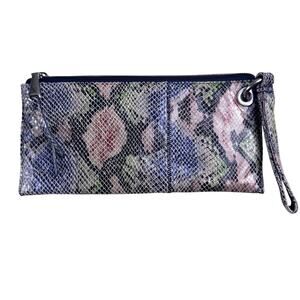 Hobo International Vida Leather Clutch Mosaic Snake Shimmer‎ Wristlet Wallet